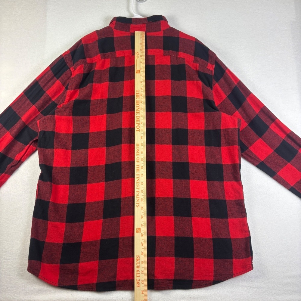 Sonoma Goods For Life Mens XXL Red Black Buffalo Plaid Supersoft Flannel Shirt - Picture 15 of 16